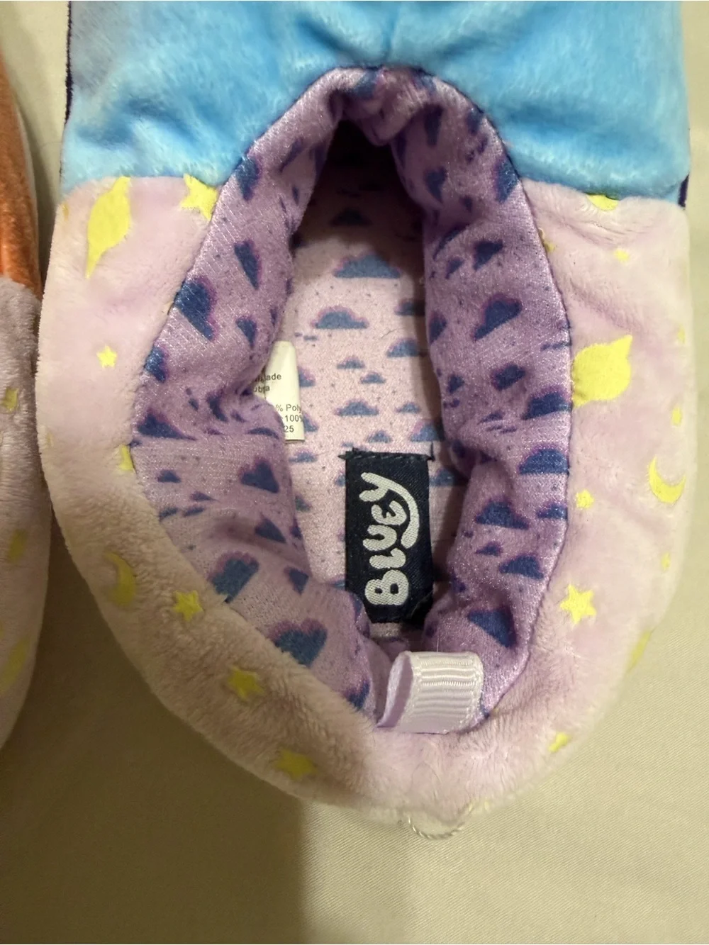 Bluey Plush Kids Slippers - Orange & Blue